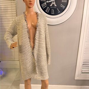 Cream black and gold  Knit Cardigan